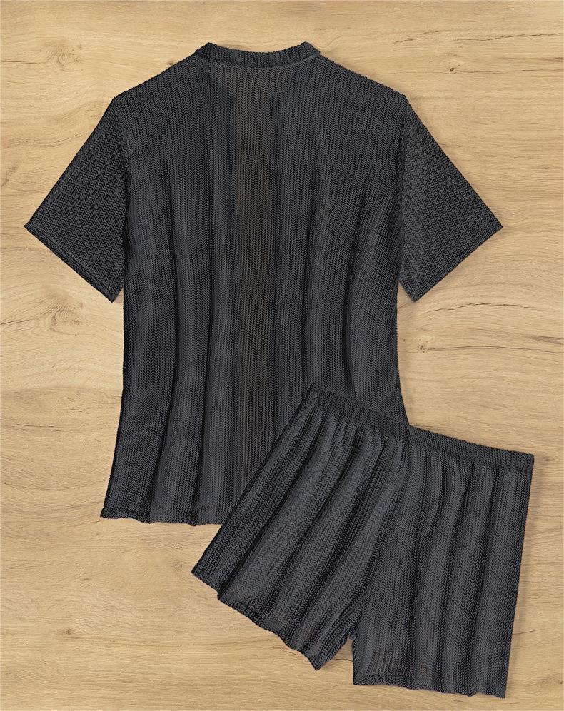 Chemisier noir découpé, boxer fendu, bikini, vêtements de plage, chemisier pour femme, maillot de bain