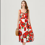 Women Summer Sleeveless Floral A Line Elegant Dress ESUNG