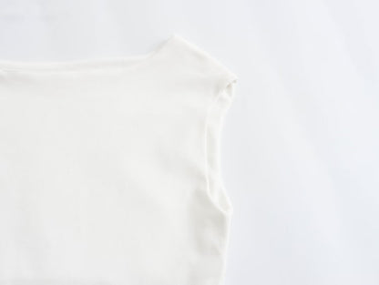 Mono de algodón con cuello barco y mangas sencillas para mujer de primavera