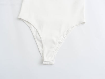 Mono de algodón con cuello barco y mangas sencillas para mujer de primavera