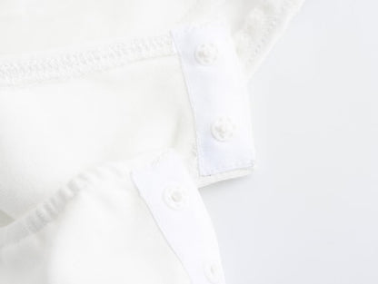 Mono de algodón con cuello barco y mangas sencillas para mujer de primavera