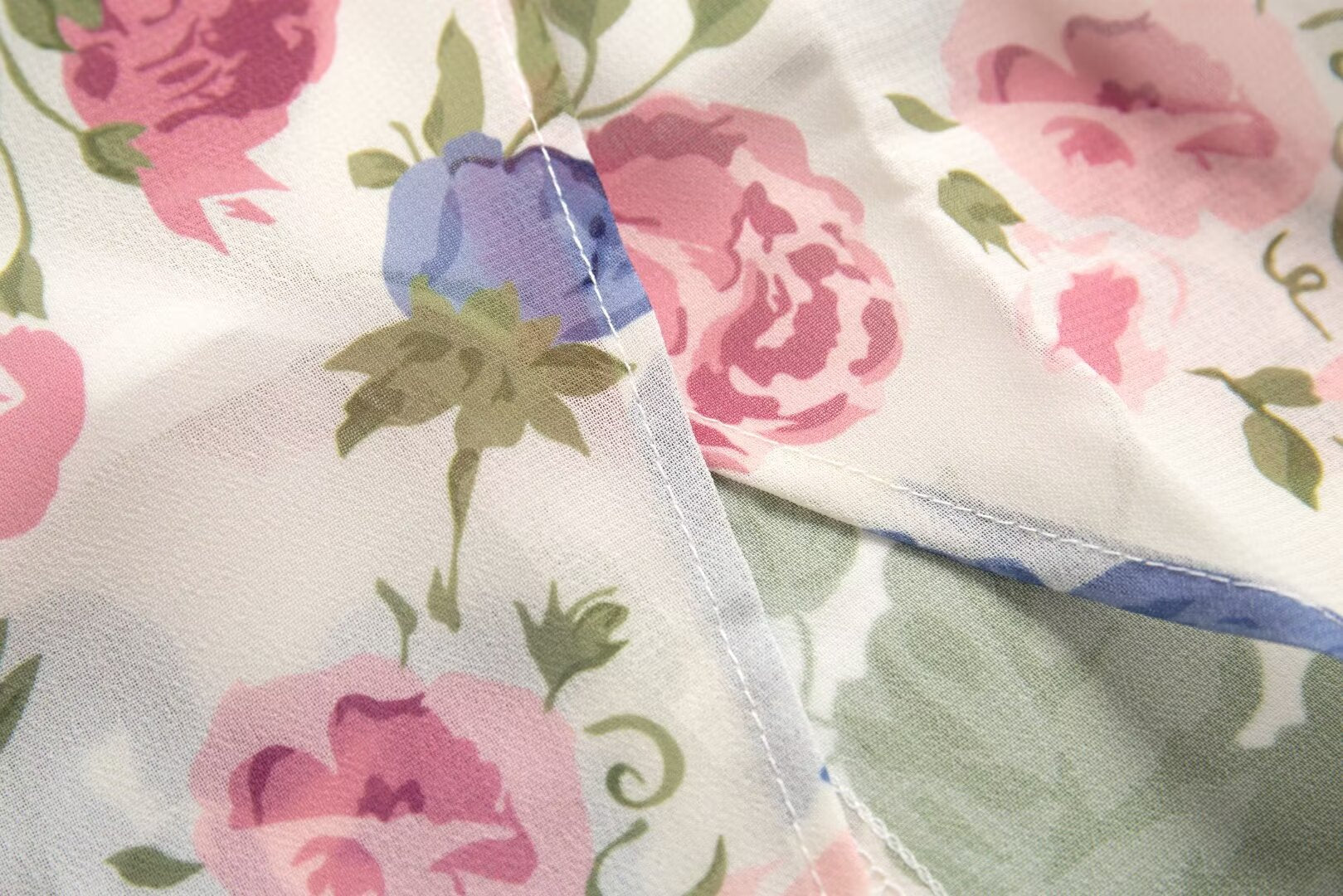 French Gentle Floral Print Cami Dress Summer Design Tight Waist Slim Pleated Split Dress PullWind
