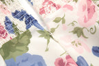 French Gentle Floral Print Cami Dress Summer Design Tight Waist Slim Pleated Split Dress PullWind
