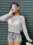 Haut uni au crochet pour femme, été