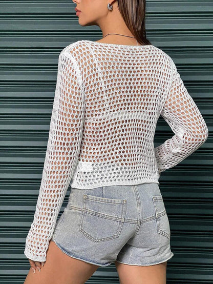 Women Summer Crocheted Solid Top Crochet hook