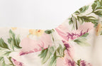 Summer French Vintage Floral Printed High Waist Sexy Side Split Hem Sling Dress PullWind