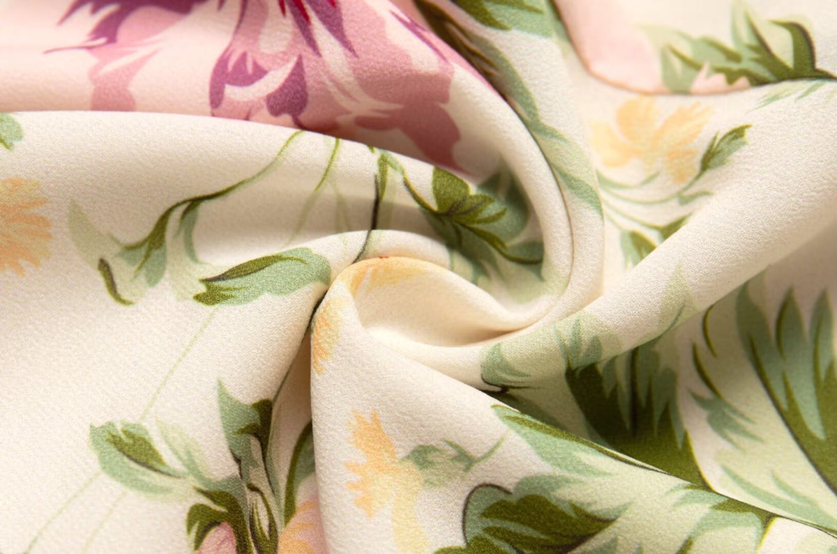 Summer French Vintage Floral Printed High Waist Sexy Side Split Hem Sling Dress PullWind