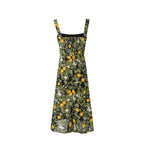 Summer Legal Women Clothing Sling Square Collar Fruit Printed Split Holiday Dress PullWind