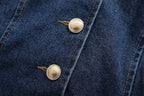Women Clothing French All Match Halter Sleeveless Slim Short Denim Vest Buyei