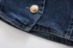 Women Clothing French All Match Halter Sleeveless Slim Short Denim Vest Buyei