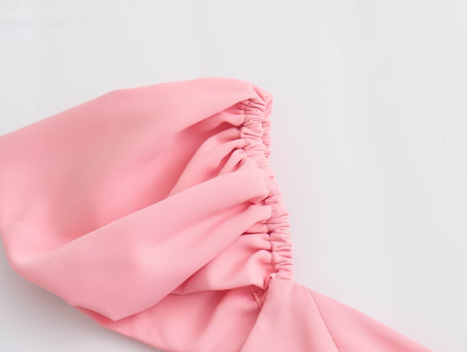 Spring Women Clothing Simple Square Collar Back Elastic Pink Dress Wennie