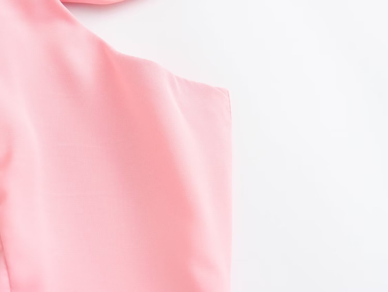 Spring Women Clothing Simple Square Collar Back Elastic Pink Dress Wennie