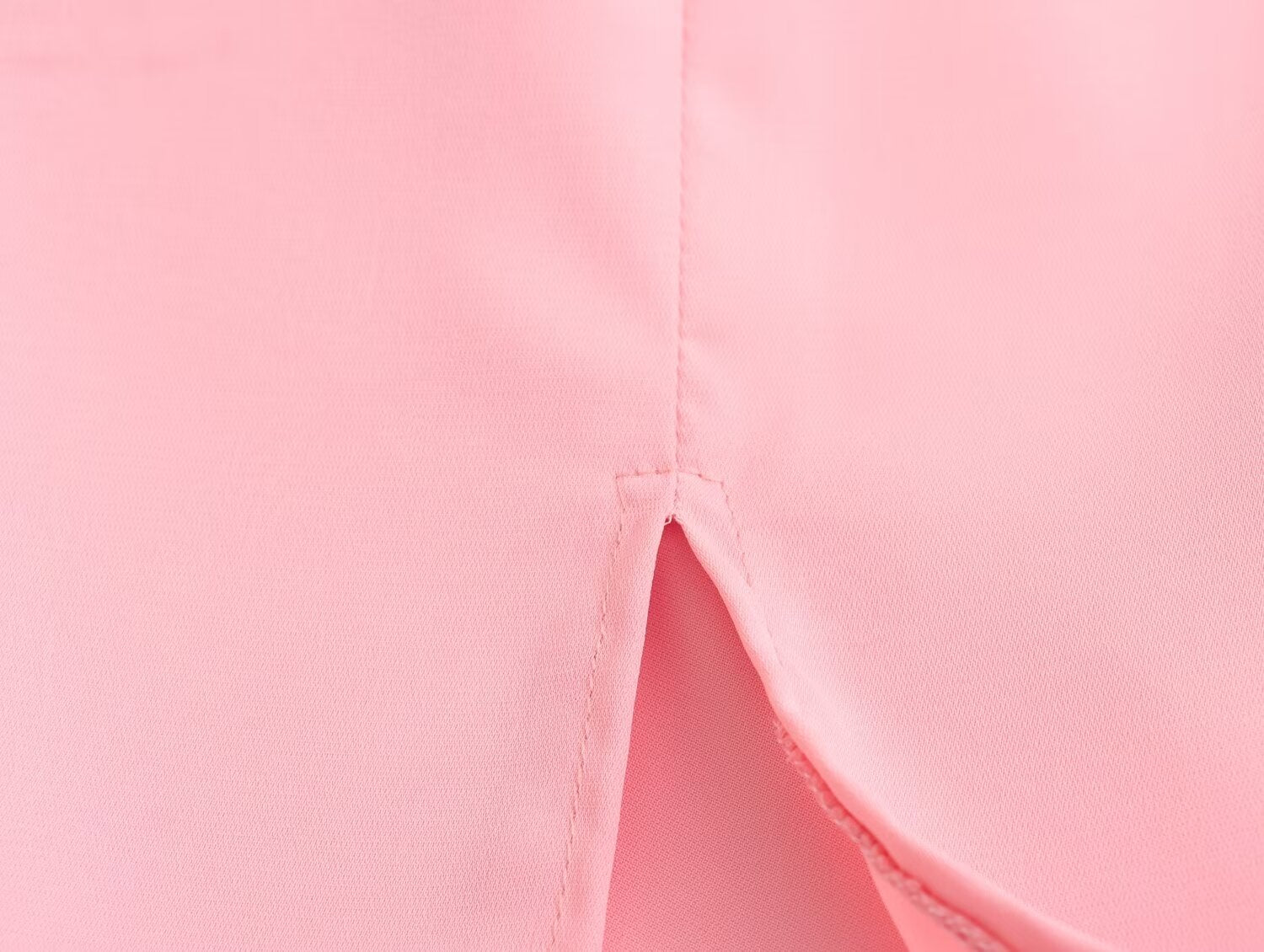 Spring Women Clothing Simple Square Collar Back Elastic Pink Dress Wennie