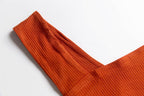 Spring Summer Square Collar Suspender Dress Women Side Slit Sexy Stretch Slim Fit Underwear Mid Length Dress PullWind