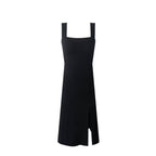 Spring Summer Square Collar Suspender Dress Women Side Slit Sexy Stretch Slim Fit Underwear Mid Length Dress PullWind