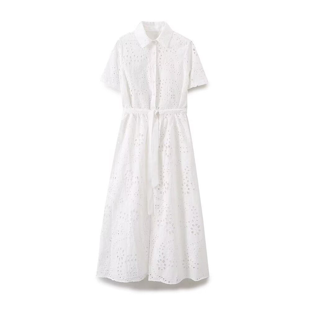 Spring Women Clothing Embroidered Shirt Dress Howe
