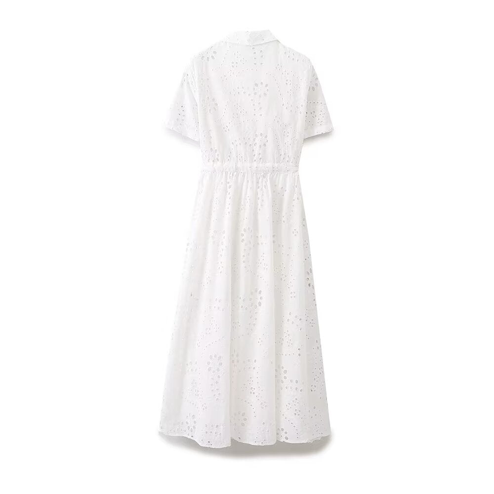 Spring Women Clothing Embroidered Shirt Dress Howe