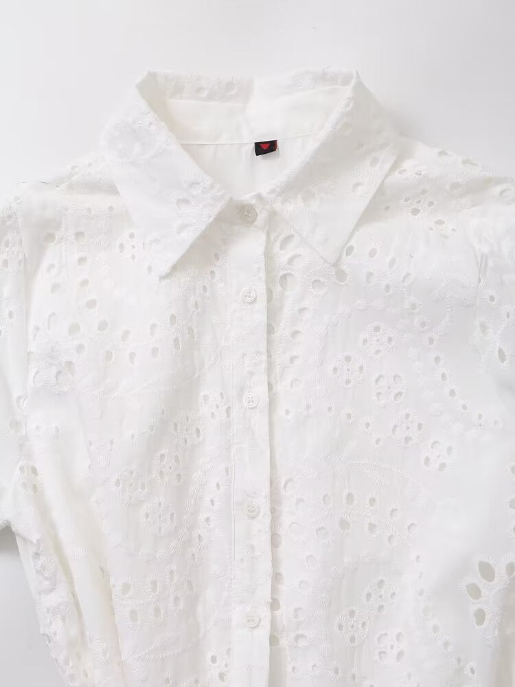 Spring Women Clothing Embroidered Shirt Dress Howe