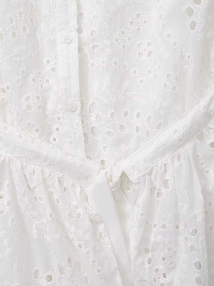 Spring Women Clothing Embroidered Shirt Dress Howe