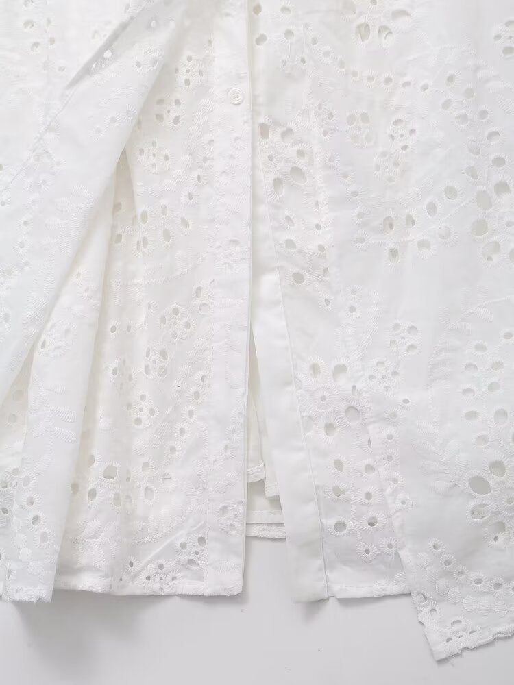 Spring Women Clothing Embroidered Shirt Dress Howe