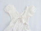 Spring Women Clothing Casual Simple Flying Sleeves Hollow Out Cutout Lace Dress Wennie