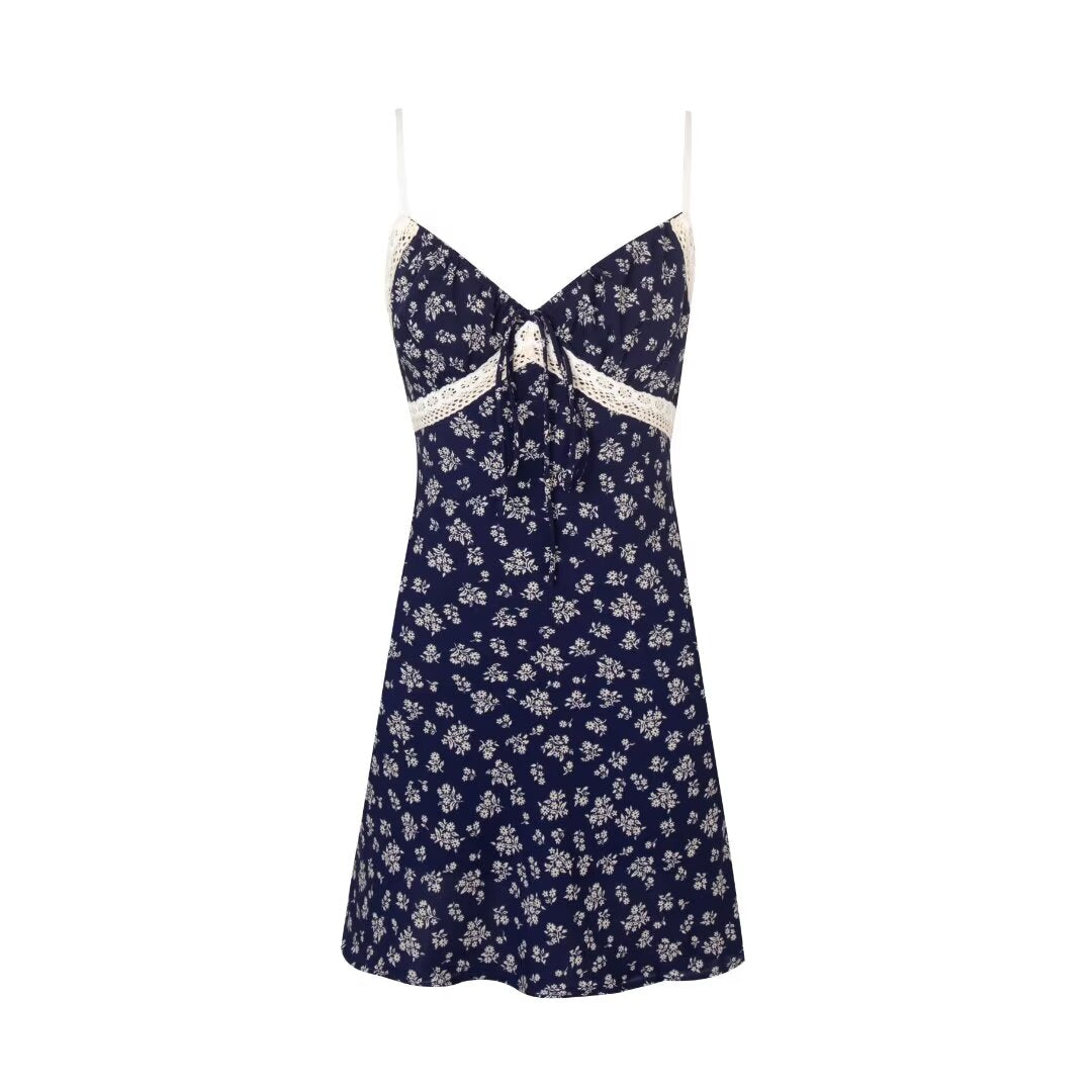 Spring Lace Lace Chest Strap Floral Strap Dress PullWind