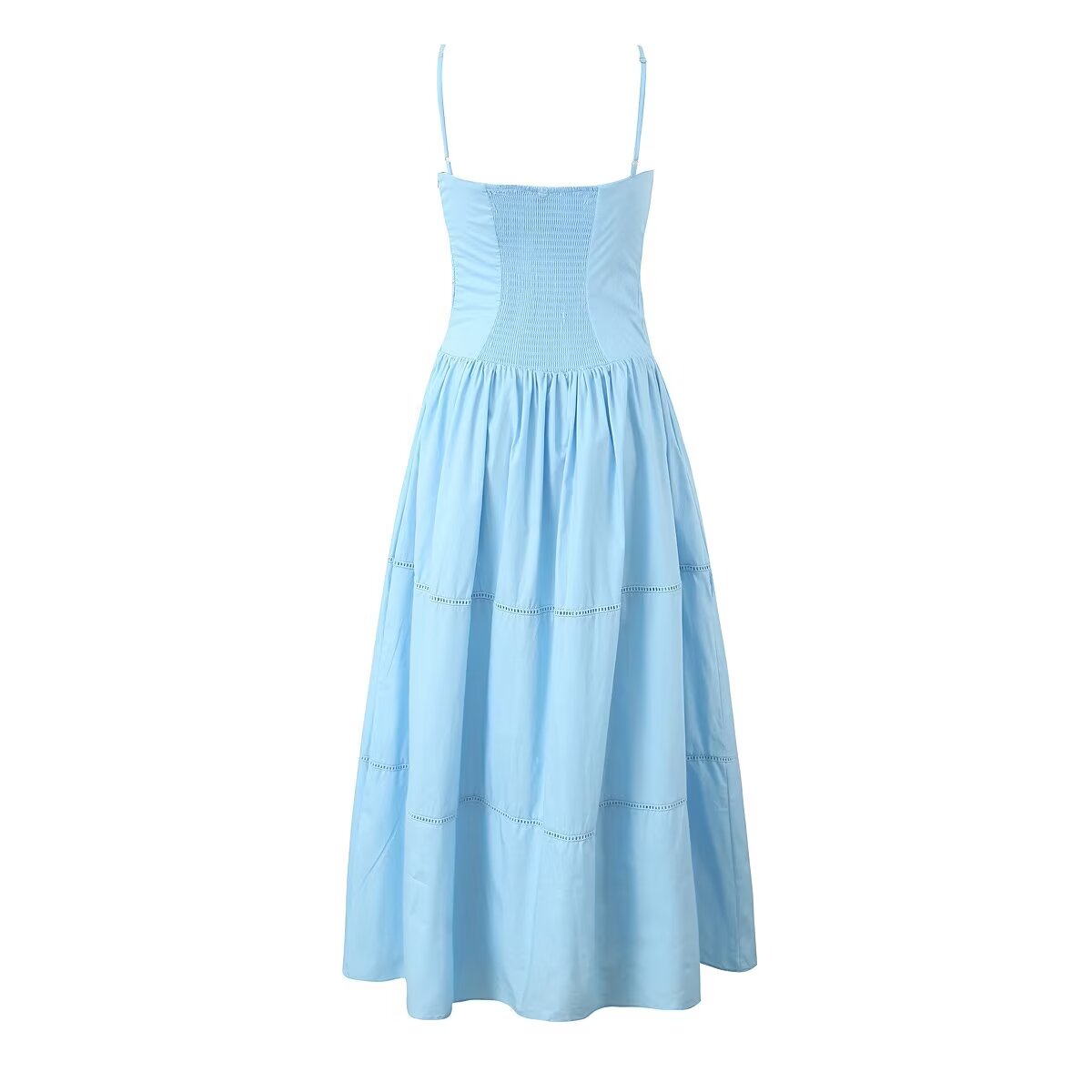 Spring Hollow Out Cutout out Strap Waist Slimming Sling Dress Aiostar