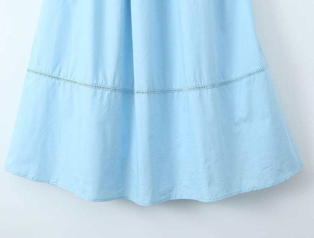 Spring Hollow Out Cutout out Strap Waist Slimming Sling Dress Aiostar
