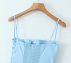Spring Hollow Out Cutout out Strap Waist Slimming Sling Dress Aiostar