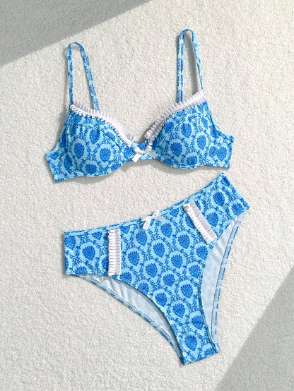 Conjunto de bikini con volantes y estampado floral de Bikinx para mujer para vacaciones