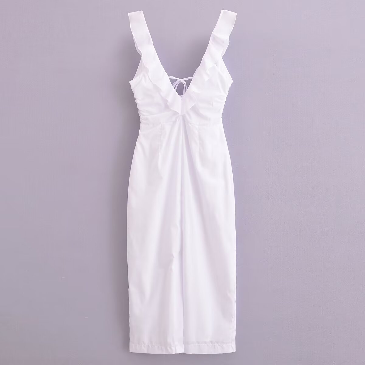 Summer Women Street Elegant Ruffle Dress TRAF