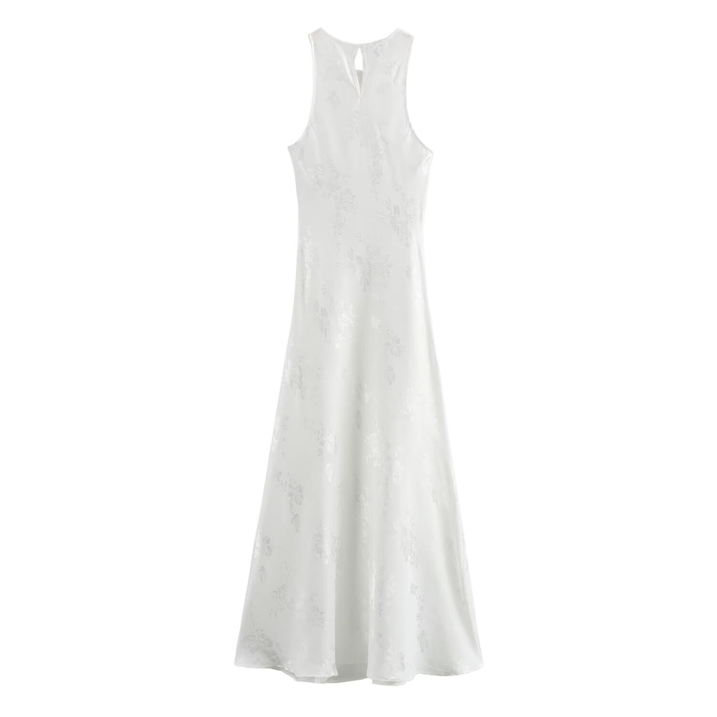 Women Clothing Summer Elegant Slightly Mature Long Lace Jacquard Dress SenDa