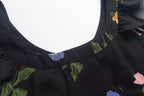 Spring Women Clothing Floral Plants Floral Print Sling Dress PullWind