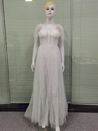 Women Clothing Sexy Sling Backless See-through Wedding Dress Split Dress RMAI