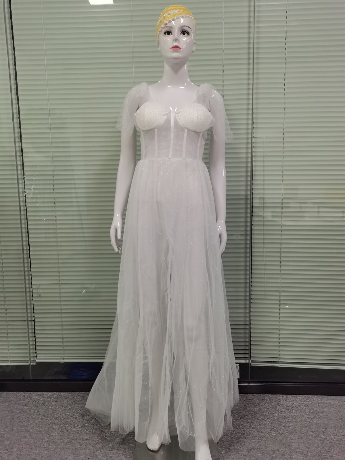 Women Clothing Sexy Sling Backless See-through Wedding Dress Split Dress RMAI