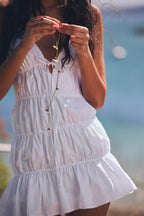 Vestido de verano sexy con escote en V profundo y espalda descubierta para mujer
