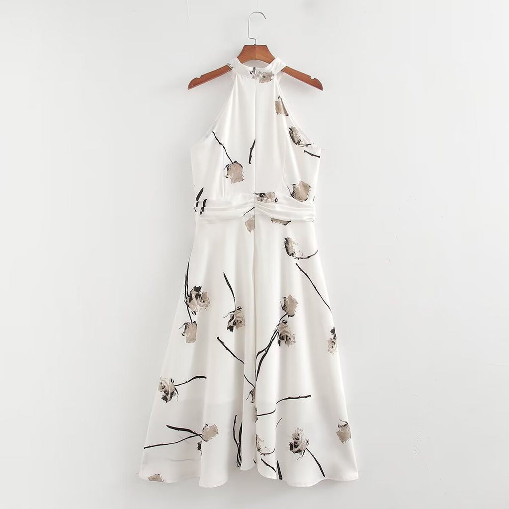 Summer Women Clothing Printing Dress Women Neck Hanging Dress FRIDAY