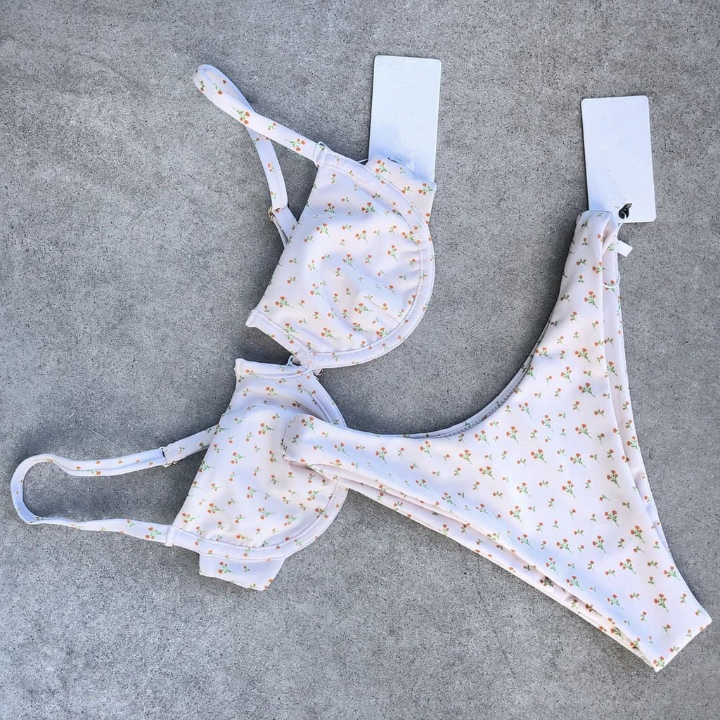 Women Seperated Swimwear Retro Dot Steel Bracket Gathered Sexy Bikini YatHin