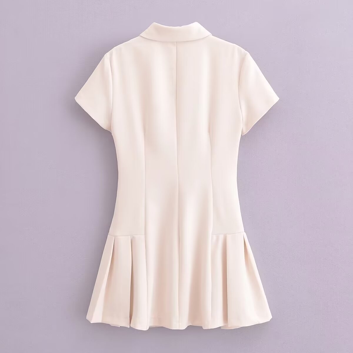 Women Three Color Shirt Mini Short Sleeve Dress Short TRAF