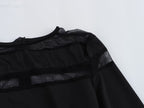 Summer Women Clothing Elegant Slightly Mature Black Panel Long Sleeve Dress SenDa