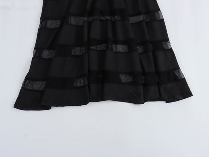 Summer Women Clothing Elegant Slightly Mature Black Panel Long Sleeve Dress SenDa