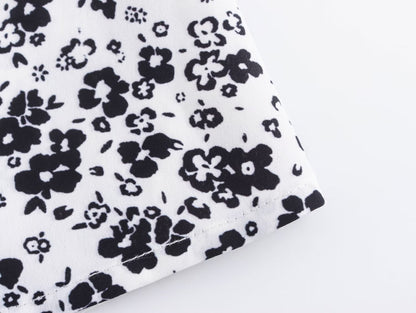 Summer Women Clothing Elegant Slightly Mature Floral Printing Shoulder Girdle Dress SenDa