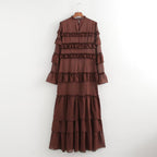 Summer Women Clothing Casual Simple Multi Layer Ruffled Dress Maxi Dress FRIDAY