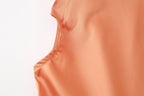 Summer Women Retro Deep V Plunge Neck Silk Satin Texture Slim Fit Sheath Pleated Dress Dress Shell