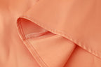 Summer Women Retro Deep V Plunge Neck Silk Satin Texture Slim Fit Sheath Pleated Dress Dress Shell
