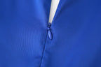 Summer Women Retro Deep V Plunge Neck Silk Satin Texture Slim Fit Sheath Pleated Dress Dress Shell