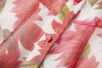 Spring Summer Gorgeous Red Flower Print Elegant High End Dress Sling Set ESUNG