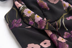 Printed Ruffled Suspender Summer Waist Controlled Lace up Slim Mid Length A line Dress PullWind
