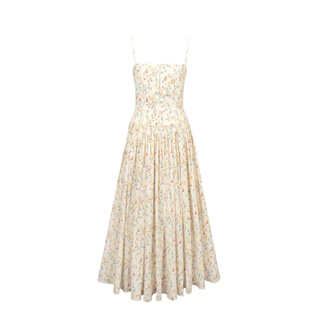 Sexy Cutout Puffy Sling Dress Women Summer French Vacation Dress PullWind