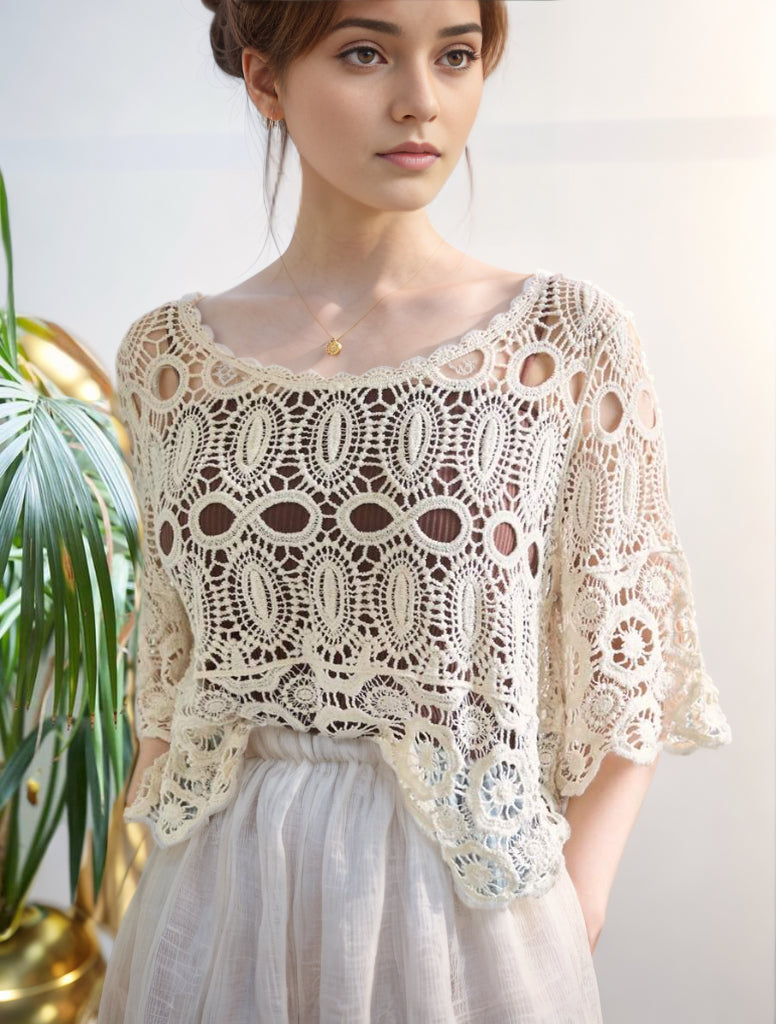 Knitted Hollow Top Wool Sweater Crochet hook